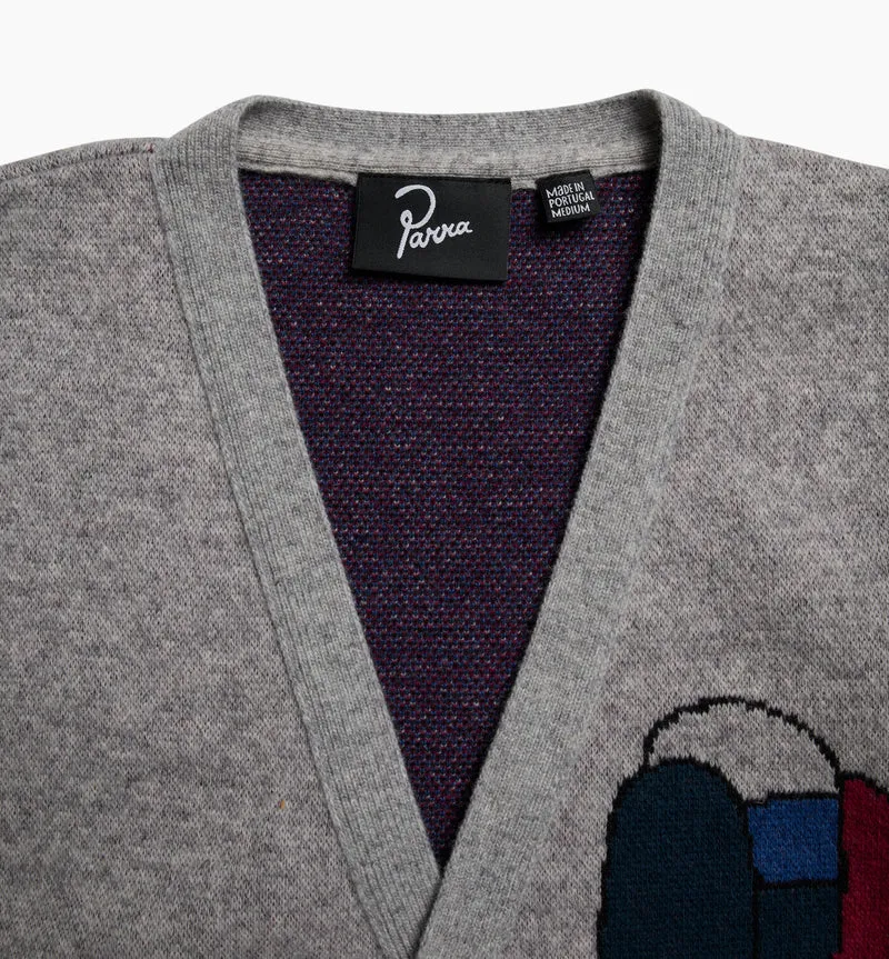 No Parking Knitted Cardigan | Grey Melange