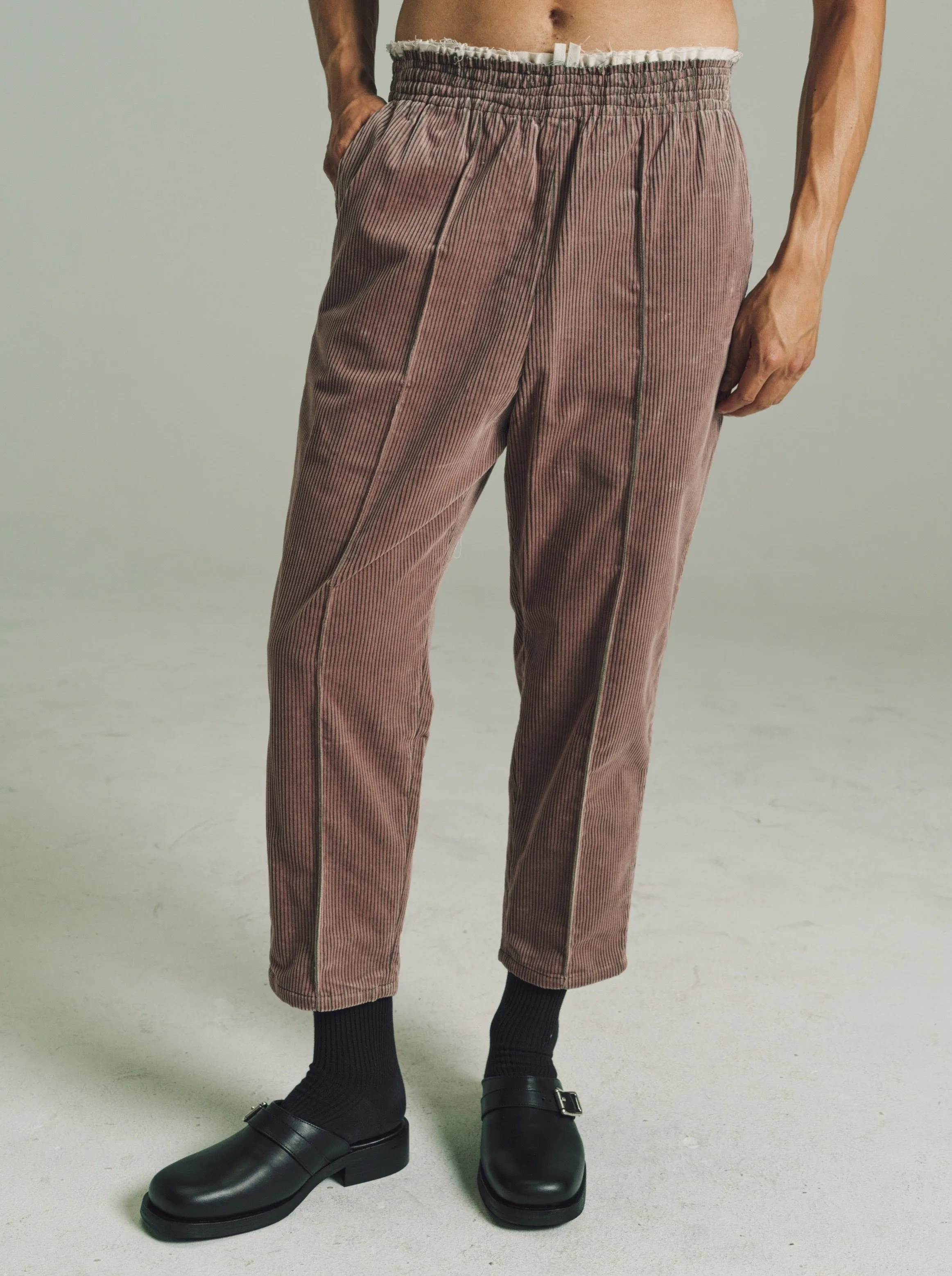 Pink & Green Corduroy Grandma Pants