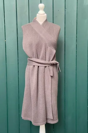 Re-Wear Sian Jacobs Brown Wool & Cashmere Cross Front Tie Wool Dress