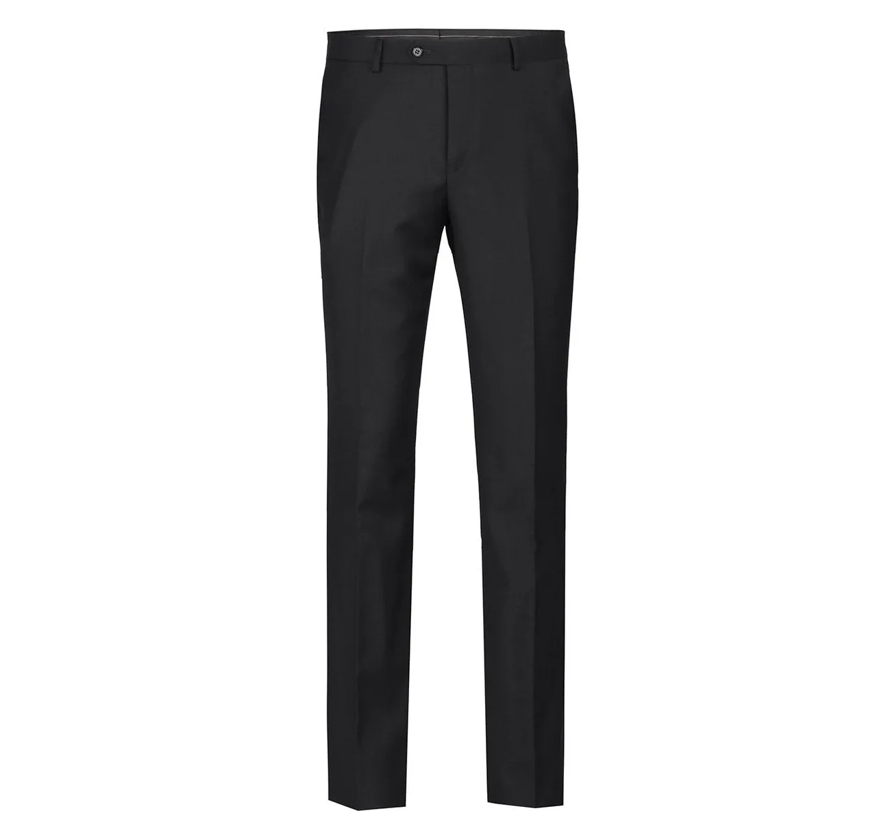 RENOIR Black Regular Fit Flat Front Wool Suit Pant 508-1