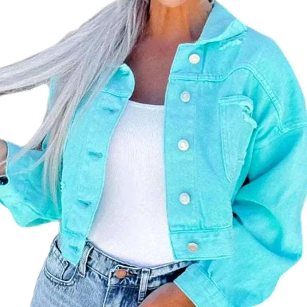 Ripped-back women's denim jacket