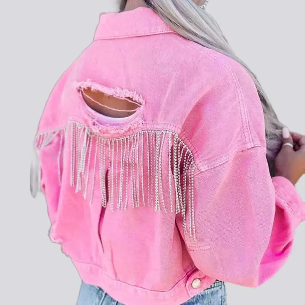 Ripped-back women's denim jacket