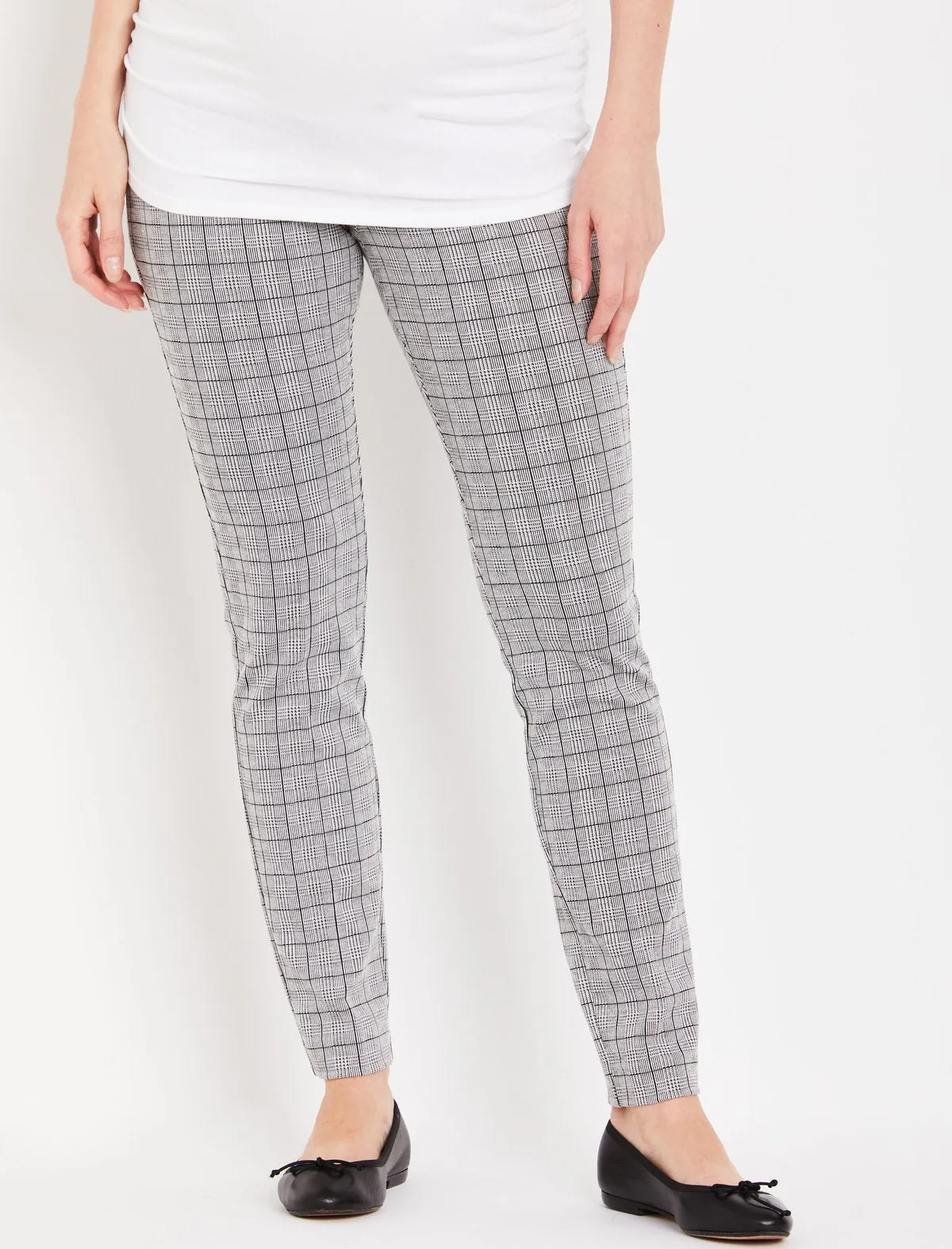 Secret Fit Belly Skinny Ankle Maternity Pants in Plaid