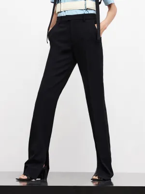 Side Slit Straight Suit Pants