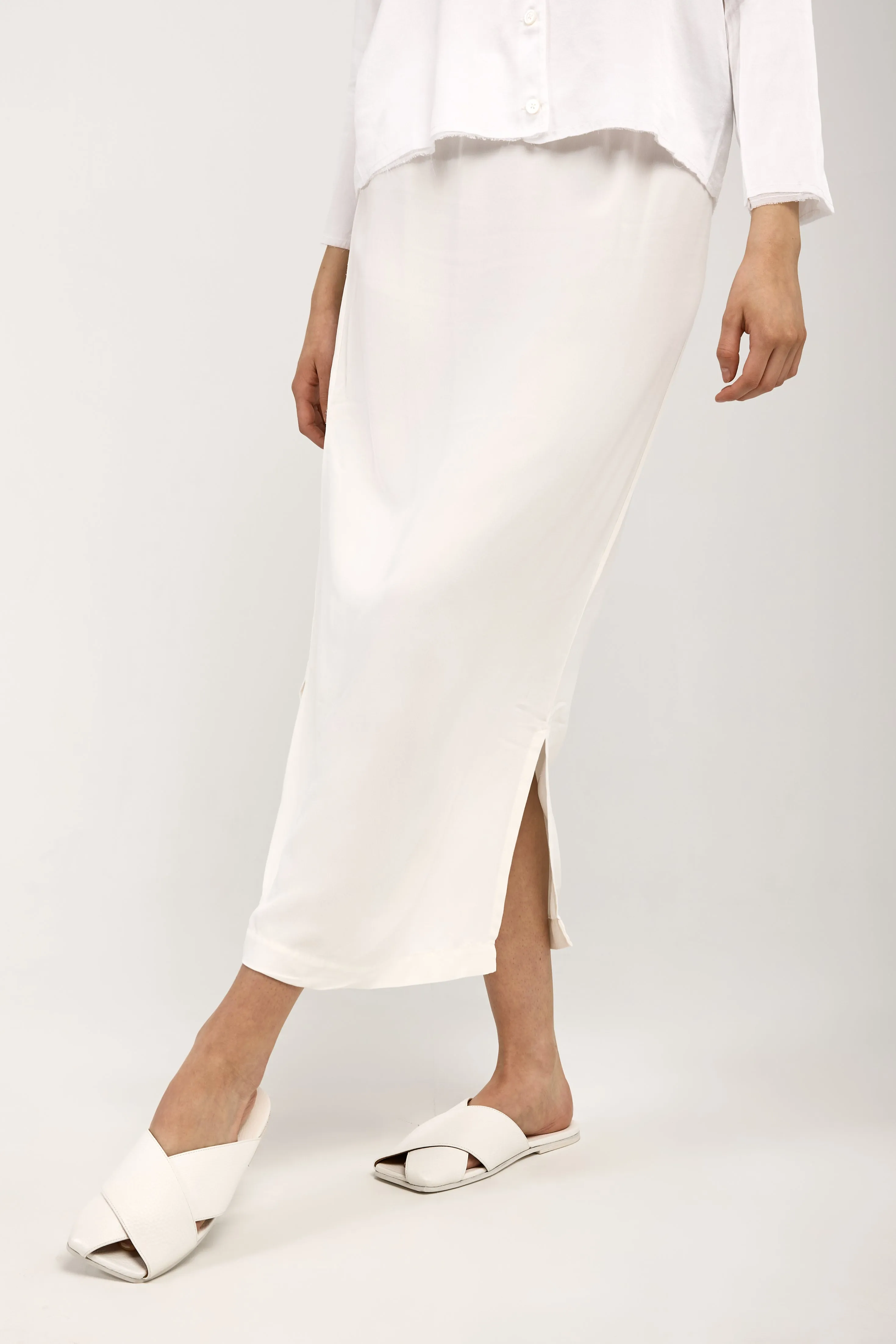 Silk Skirt in White