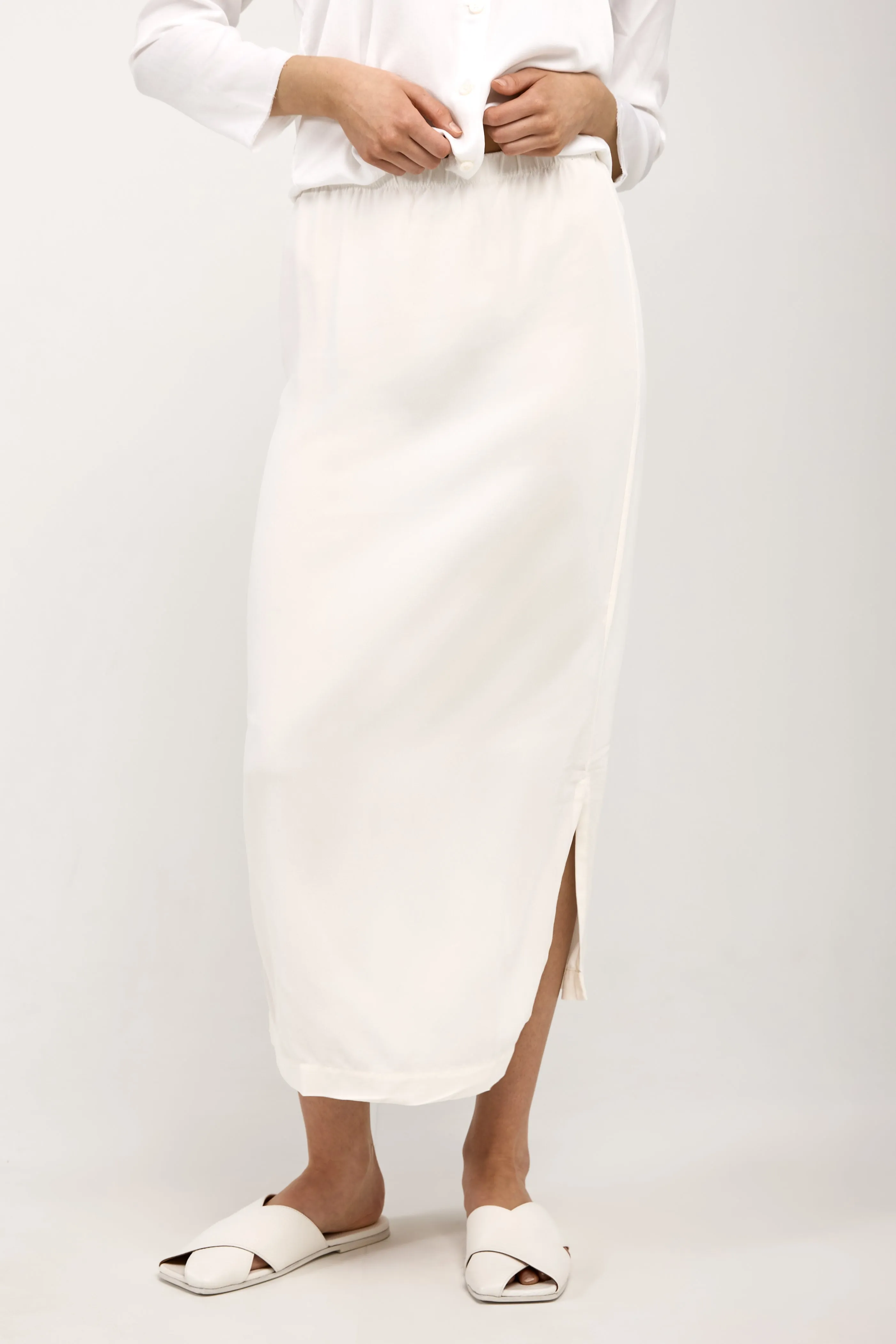 Silk Skirt in White