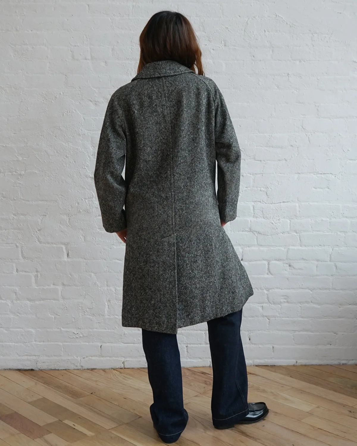 Single Sleeve Tweed Coat