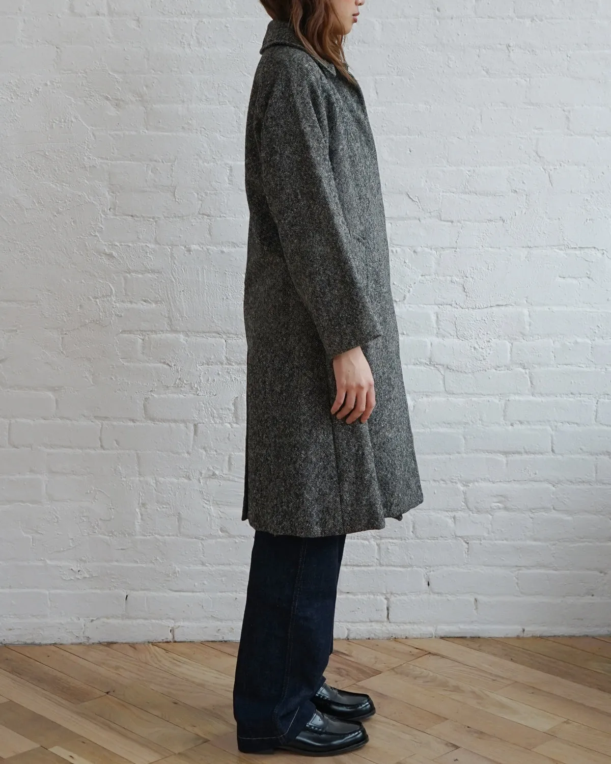 Single Sleeve Tweed Coat