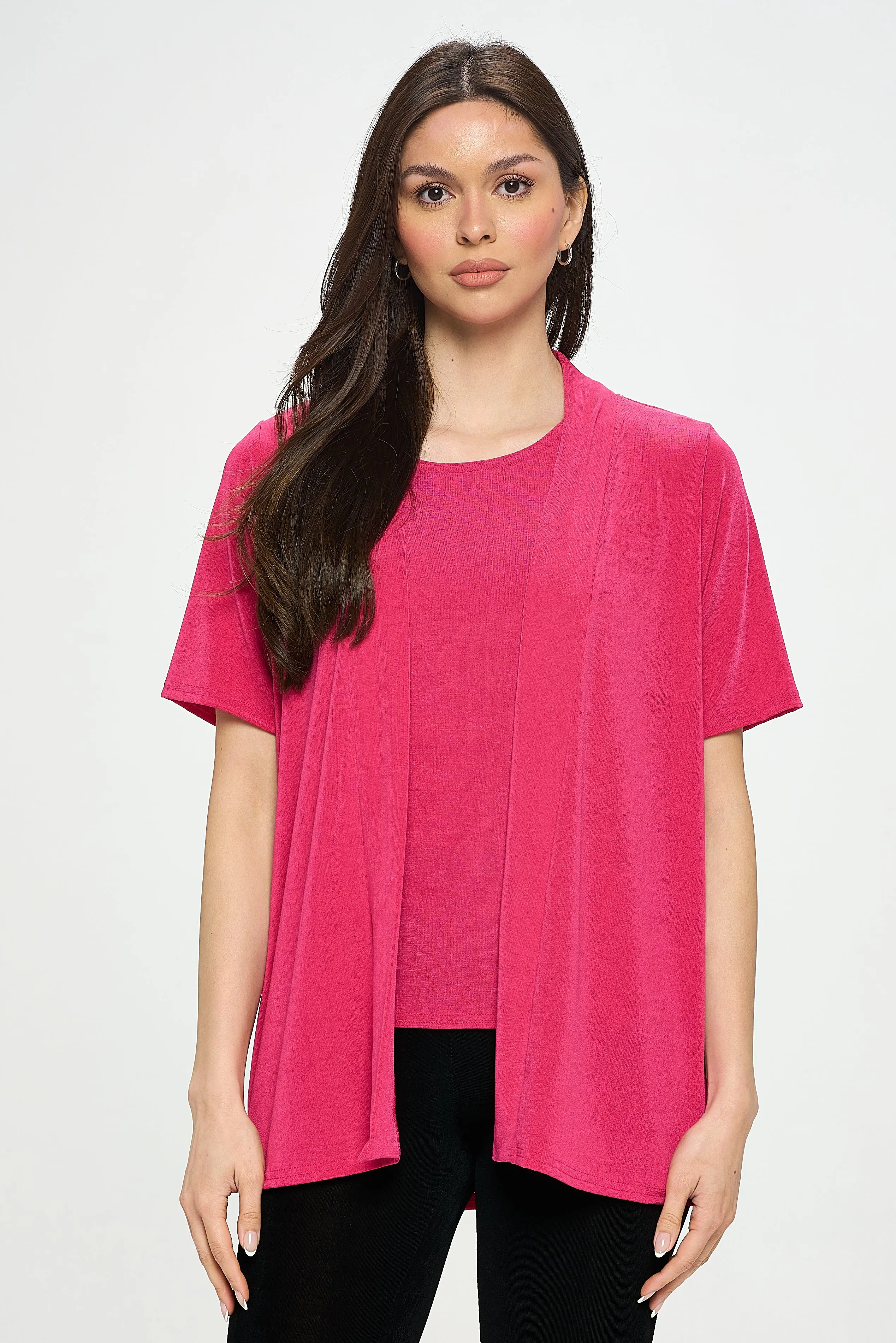 Stretchy Drape Jacket Short Sleeve -4004BN-SRS1