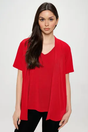 Stretchy Drape Jacket Short Sleeve -4004BN-SRS1