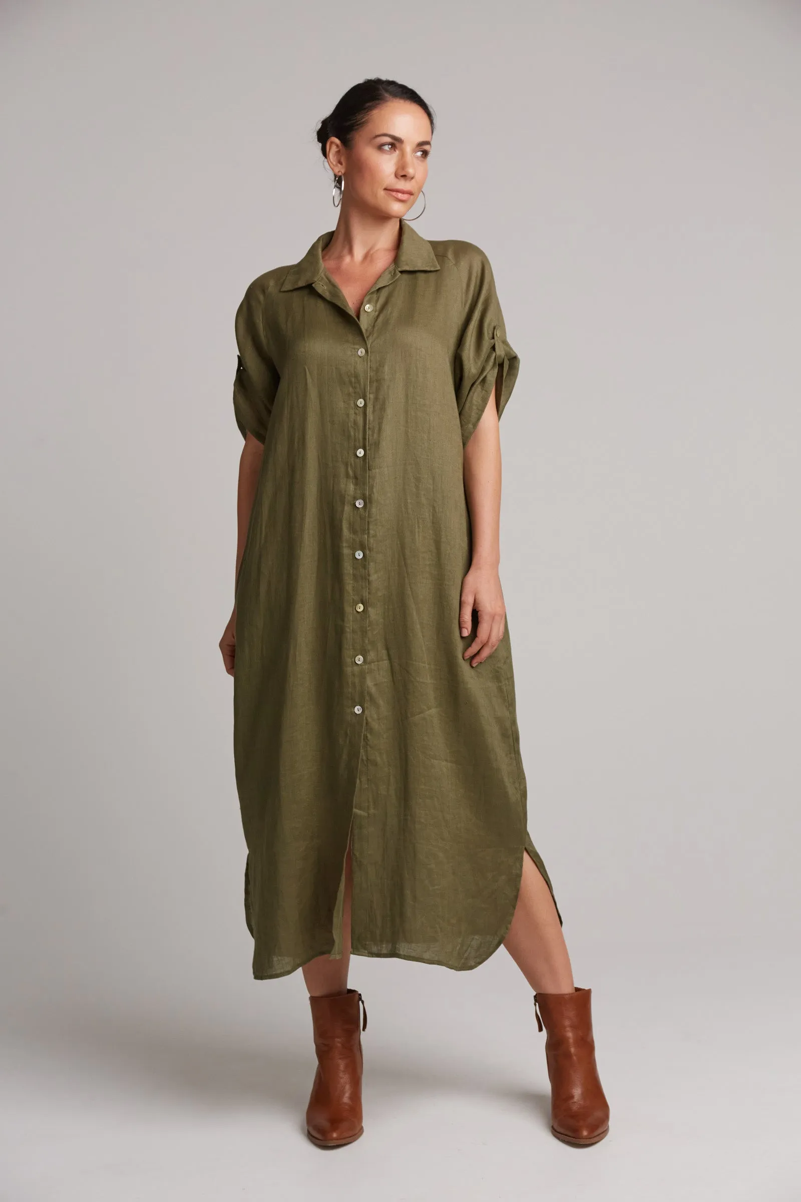 Studio Shirt Dress - Khaki