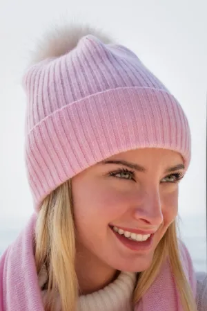 Sustainable Cashmere Hat - Soft Pink