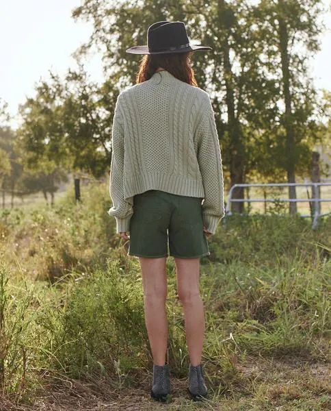 The Great - The Cable Montana Cardigan in Sea Green