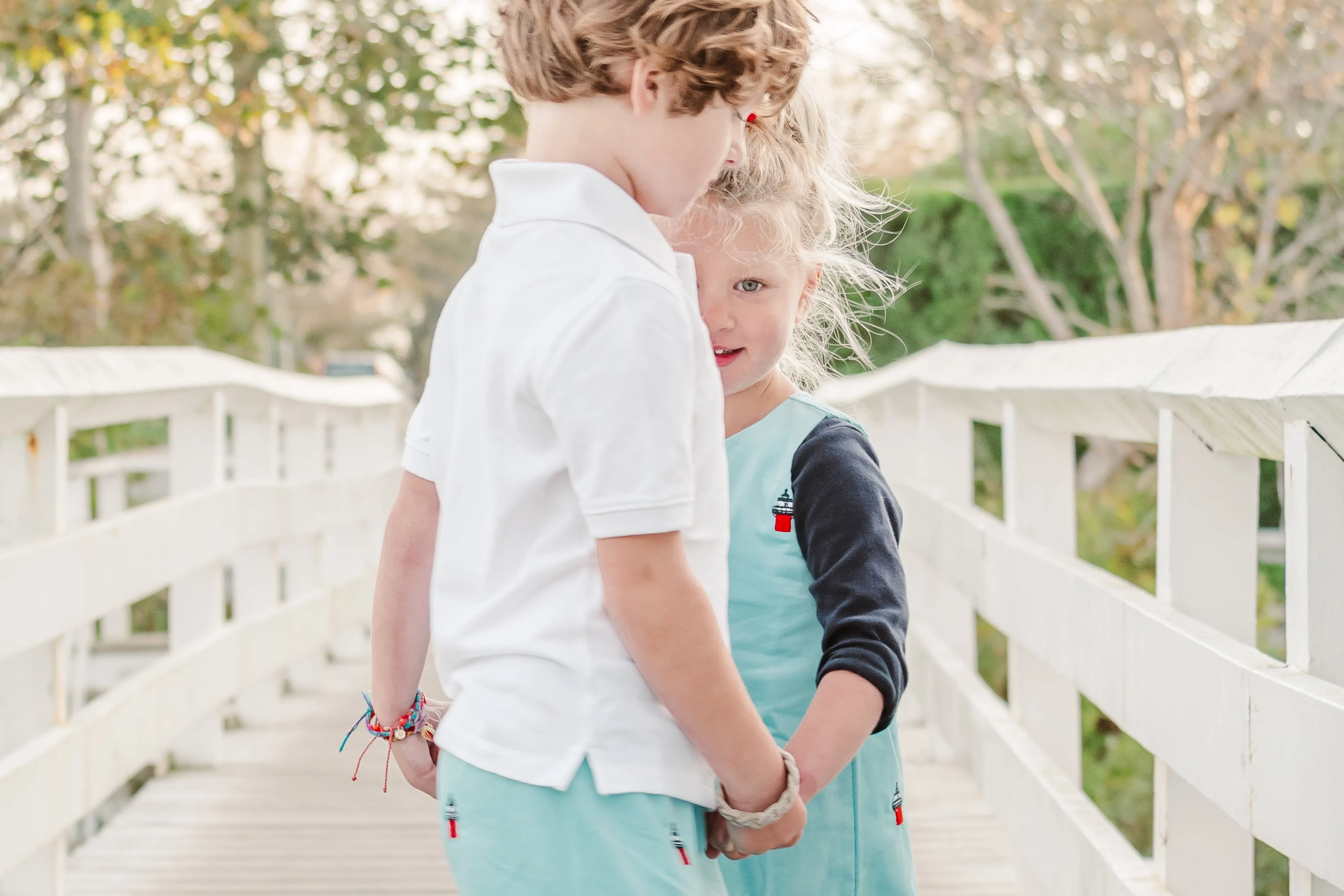 Turquoise Corduroy Pants with Embroidered Bug Light