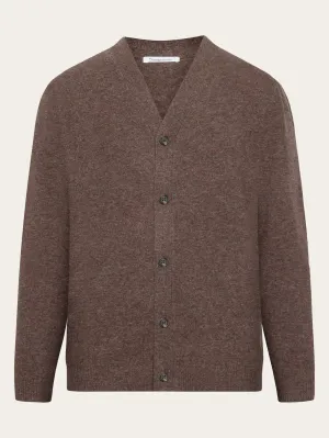 V-neck wool knit cardigan - RWS - Demitasse (brown)