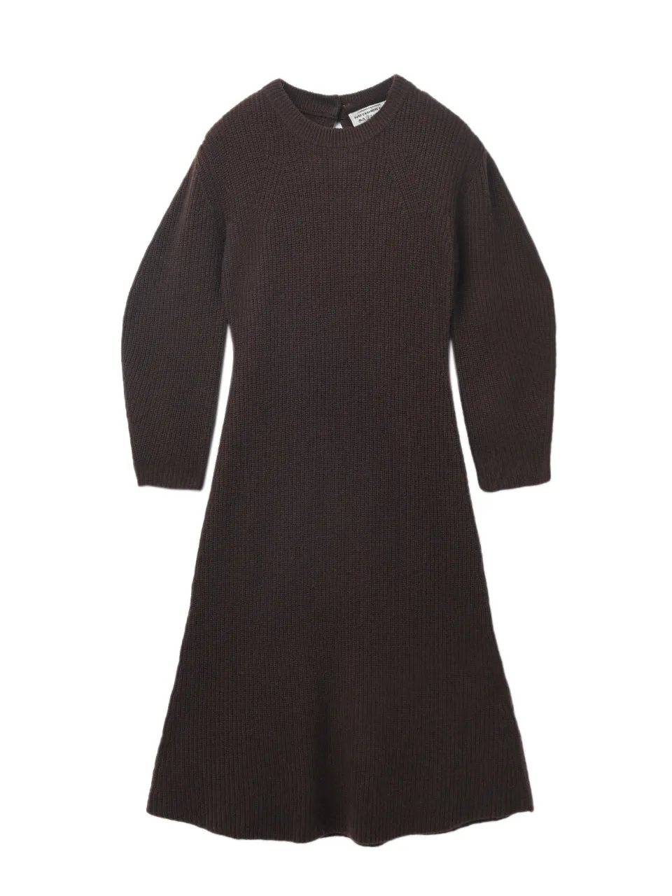 Volume Sleeve A Line Dress_Brown