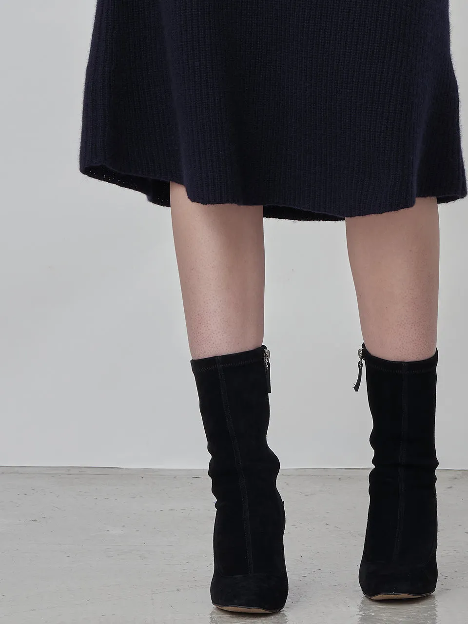 Volume Sleeve A Line Dress_Dark Navy