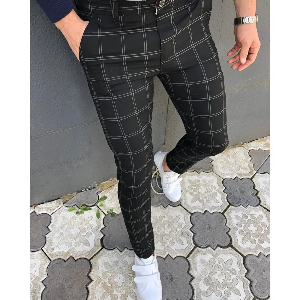 Wiaofellas  -  Simple Business Casual Men's Long Pants Retro Fashion Straight Leg Pants Men's Fashionable Temperament Office Suit Pants MA2