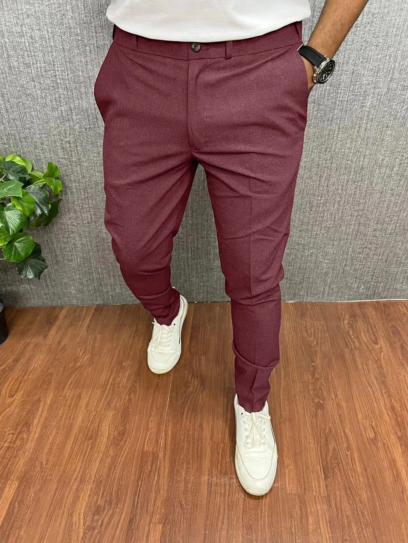 Wiaofellas  -  Solid Color Fashionable And Stylish Office Suit Pants Men's Business Casual Pants Formal Straight Leg Pants Men's Clothing MA2