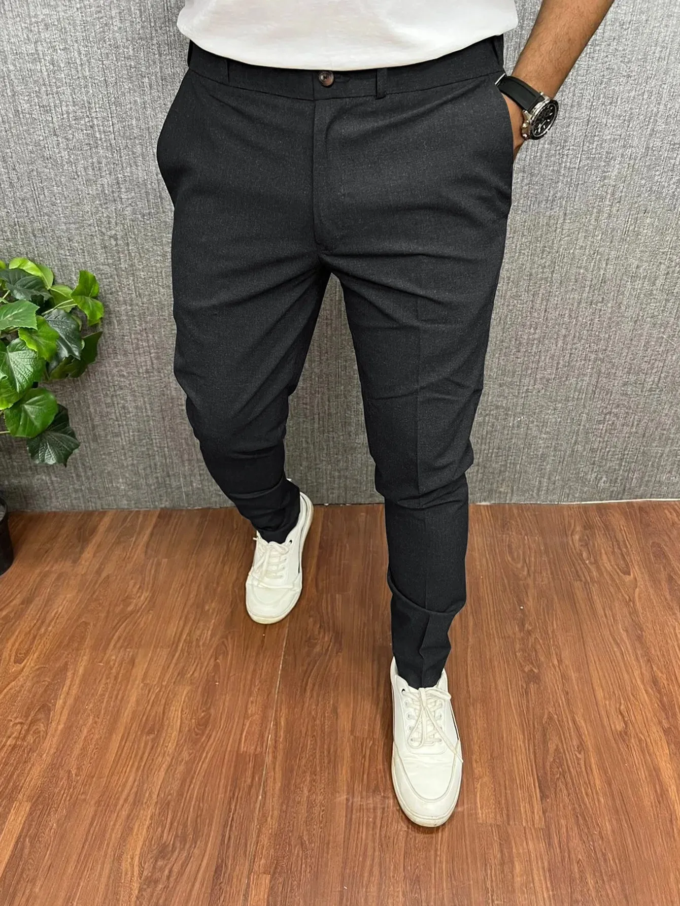 Wiaofellas  -  Solid Color Fashionable And Stylish Office Suit Pants Men's Business Casual Pants Formal Straight Leg Pants Men's Clothing MA2