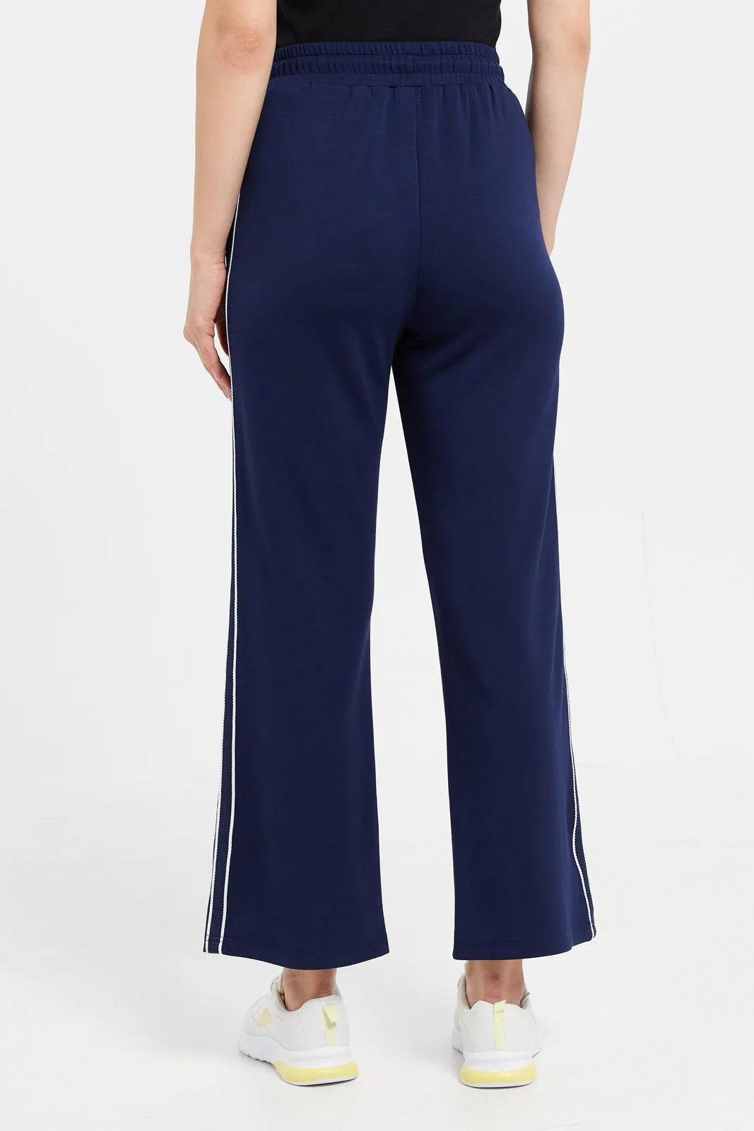 Women Navy Straight Leg Active Pants