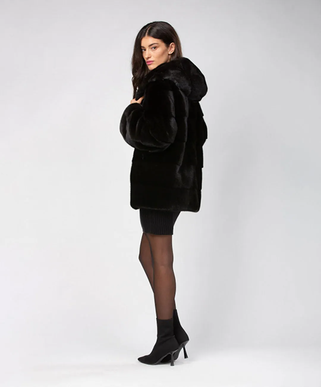 Women's Black Mink Short Jacket