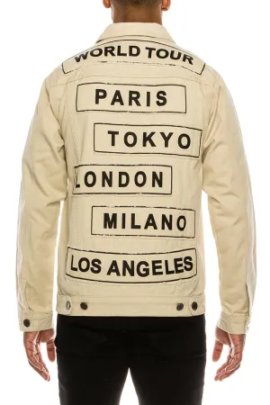 World Tour Colored Denim Jacket - Sand