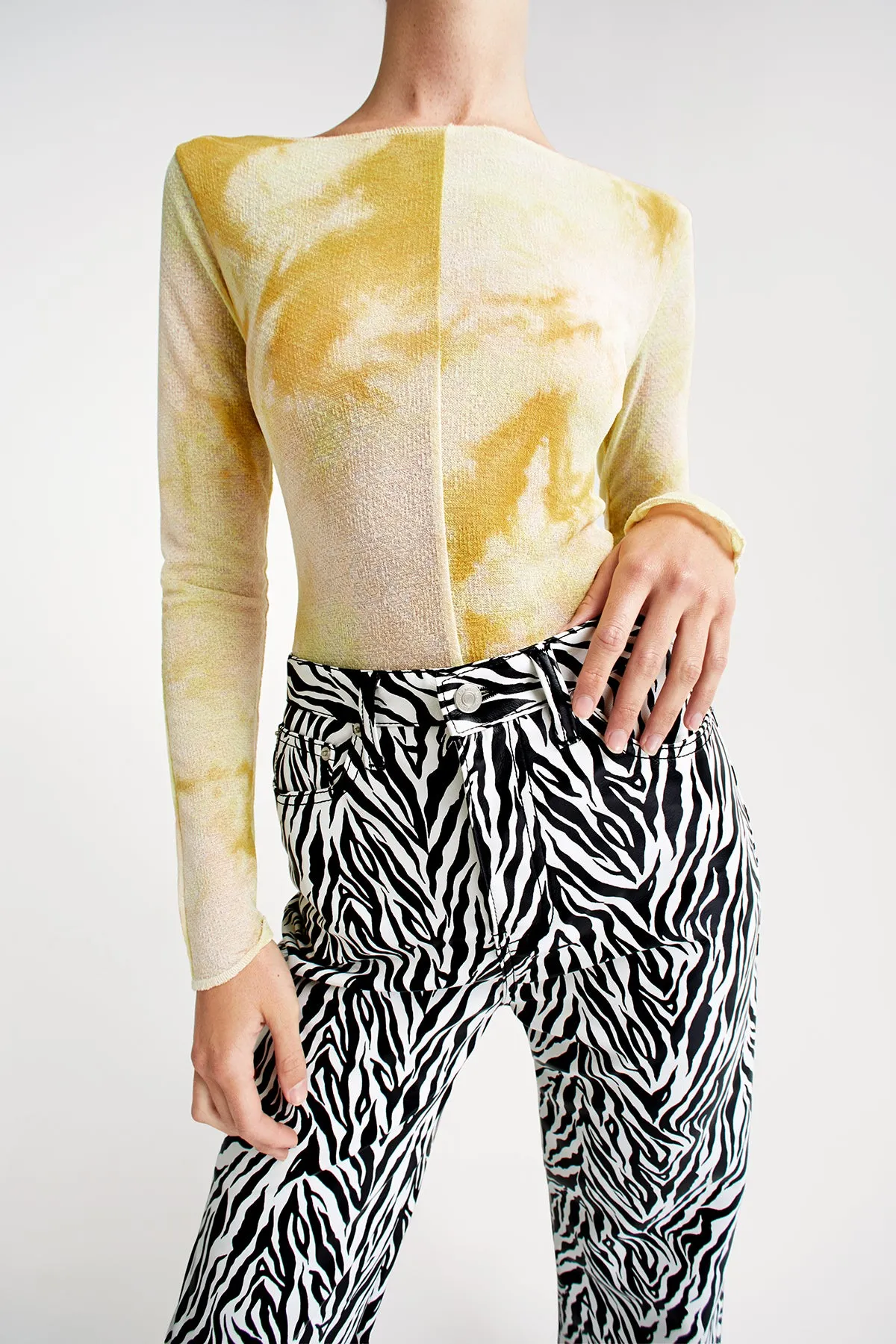 Zebra Leather Pants